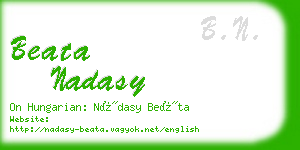 beata nadasy business card